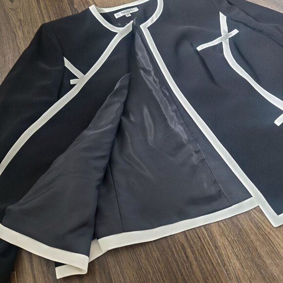 💙 Jones Studio Open Front Minimalist Chic Blazer Shoulder Pads Size 22W - Picture 6 of 9